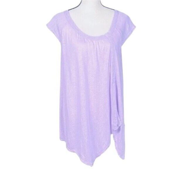 Free People Keep It Casual Linen Pastel Purple Tunic - Picture 3 of 8